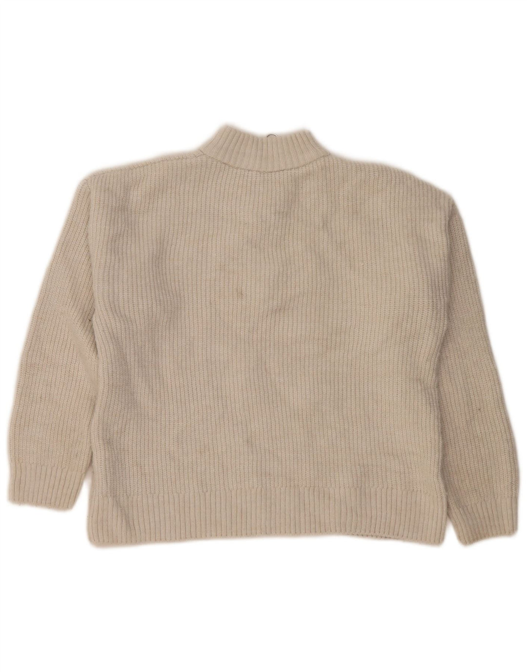 Marks & Spencer Γυναικείο πουλόβερ με φερμουάρ UK 14 Large Off White
