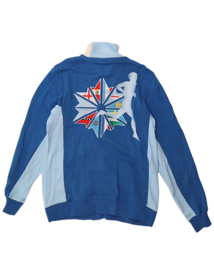 Ανδρική φόρμα φόρμας Reebok με γραφικό φόρεμα Top Jacket μεγάλο μπλε χρώμα, βαμβακερό