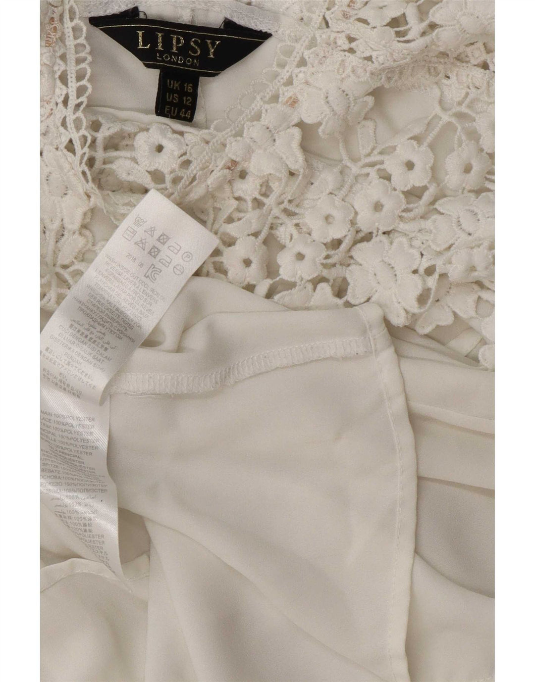 Lipsy Γυναικεία Μπλούζα Τοπ UK 16 Large White Polyester