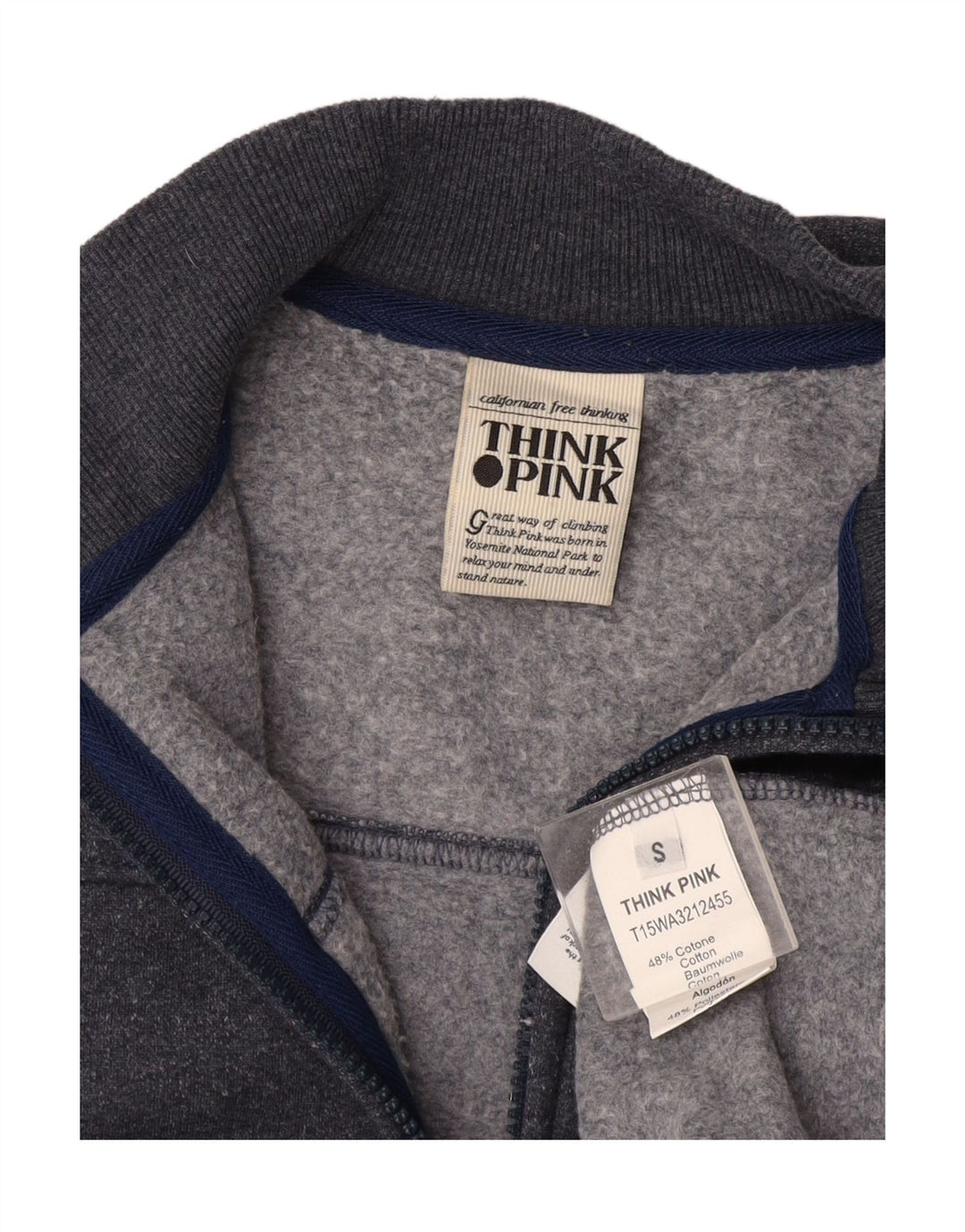 Σκεφτείτε Pink Γυναικεία αθλητική φόρμα Top Jacket UK 10 Small Grey Cotton