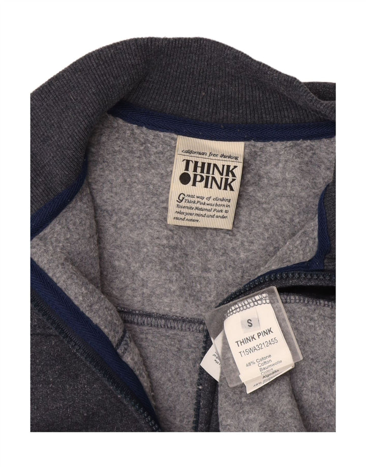 Σκεφτείτε Pink Γυναικεία αθλητική φόρμα Top Jacket UK 10 Small Grey Cotton