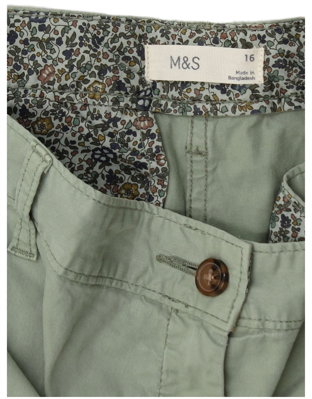 Marks & Spencer Γυναικείο σορτς Chino UK 16 Large W38 Πράσινο
