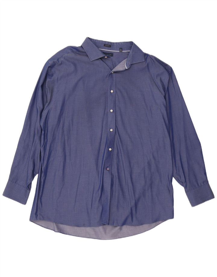 Ανδρικό πουκάμισο Tommy Hilfiger Regular Fit Size 18 2XL Μπλε βαμβακερό