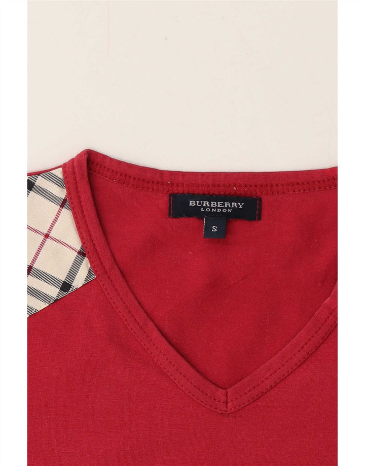 Burberry Γυναικείο T-Shirt Top UK 10 Small Red Check