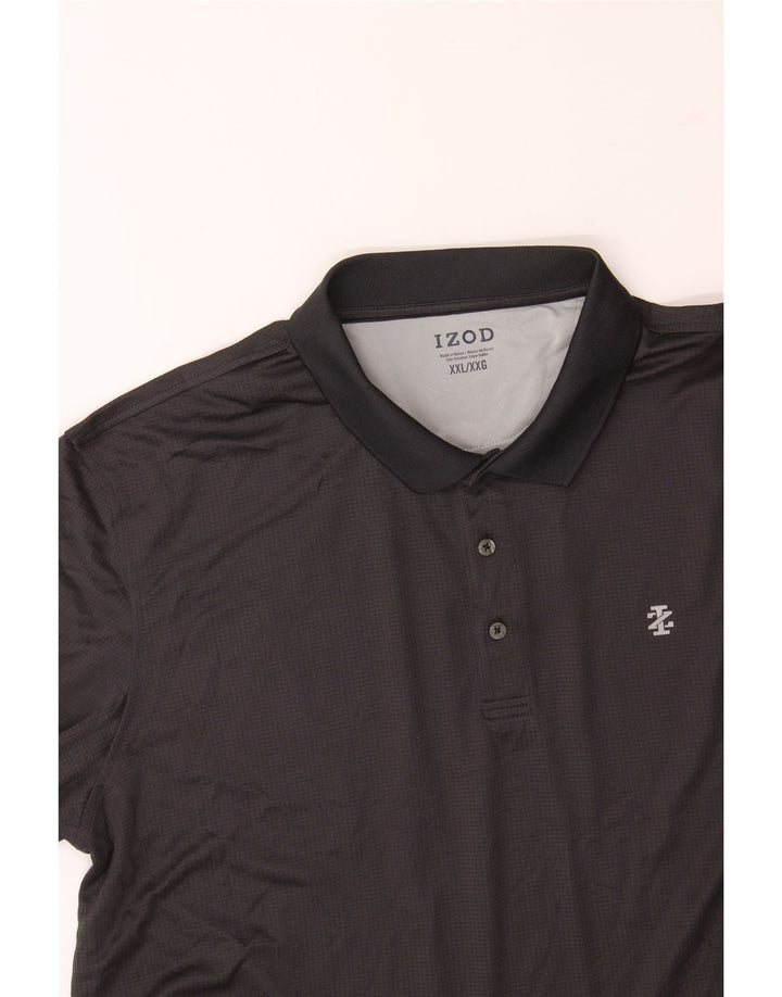 IZOD Mens Polo Shirt 2XL Black Polyester Vintage Izod and Second-Hand Izod from Messina Hembry 