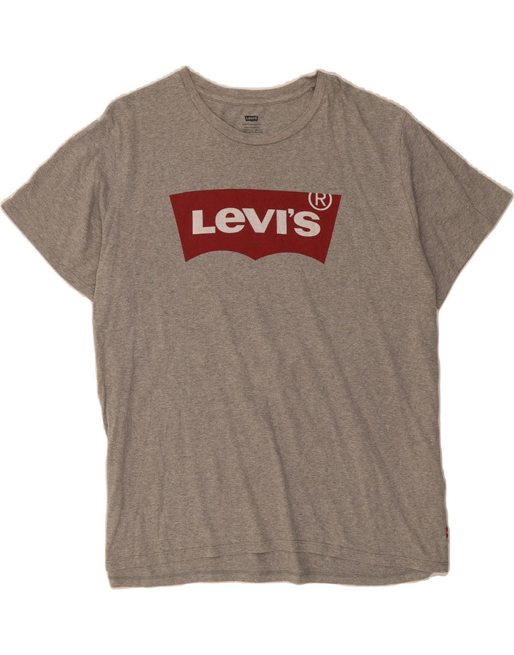 LEVI'S Mens Graphic T-Shirt Top 2XL Grey Cotton Vintage Levi's and Second-Hand Levi's from Messina Hembry 
