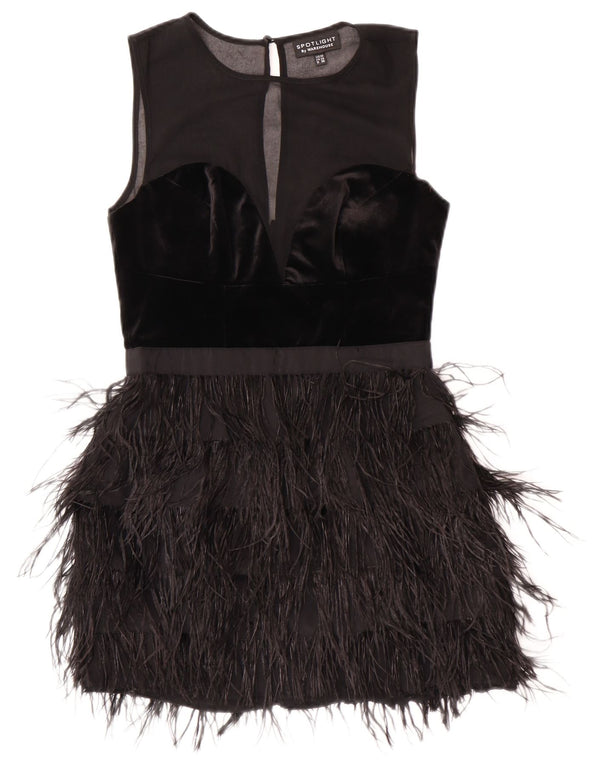 Warehouse Γυναικείο Αμάνικο Charleston Φόρεμα UK 10 Small Black Polyester