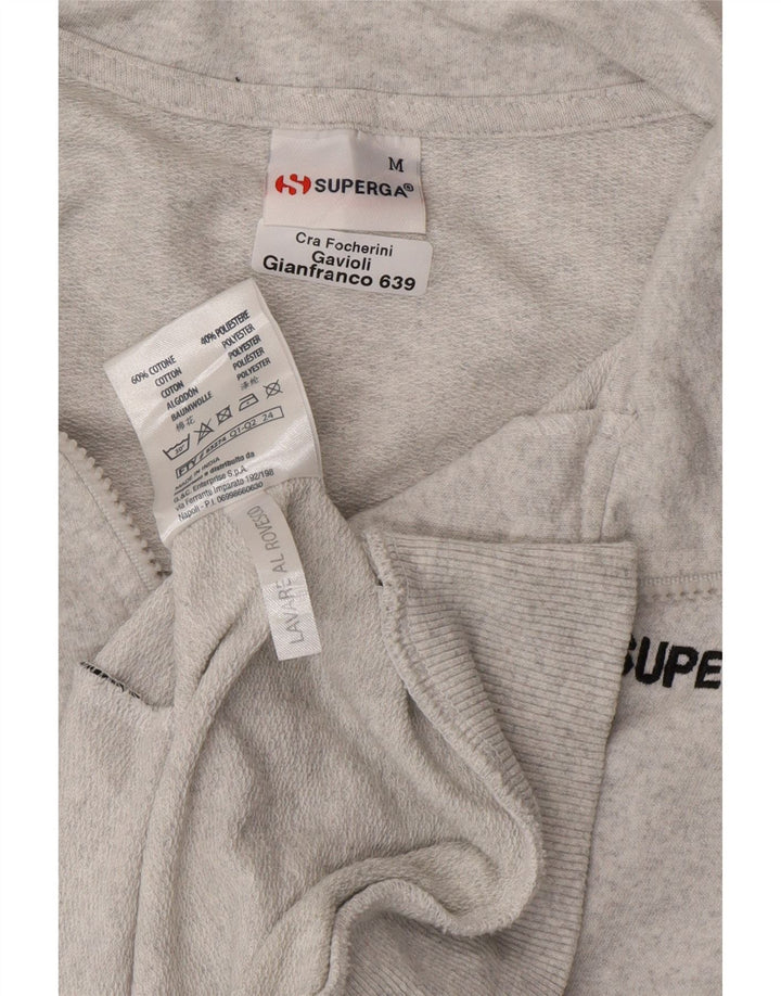 SUPERGA Womens Tracksuit Top Jacket UK 14 Medium Grey Cotton