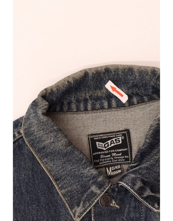 Gas Γυναικείο Τζιν Μπουφάν UK 14 Medium Navy Blue Cotton