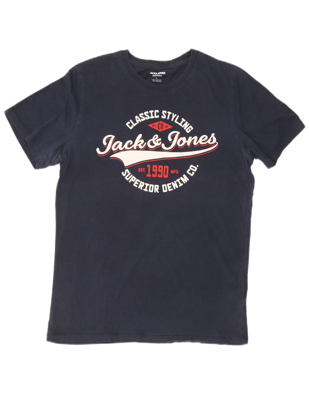 Jack & Jones Ανδρικό T-Shirt με γραφικό μπλουζάκι, μεγάλο μπλε βαμβακερό