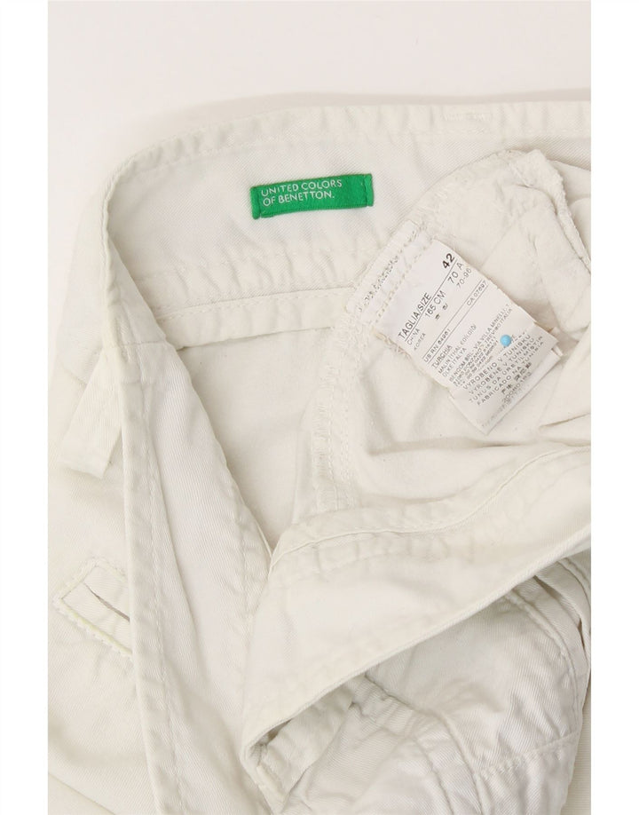 Γυναικείο σορτς Chino Benetton IT 42 Medium W30 Λευκό βαμβακερό