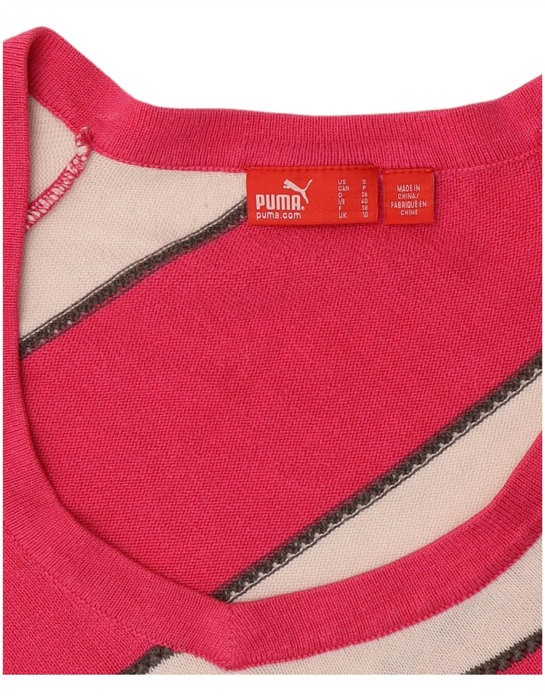 PUMA Γυναικείο πουλόβερ με λαιμόκαυστο UK 10 Small Pink Colourblock