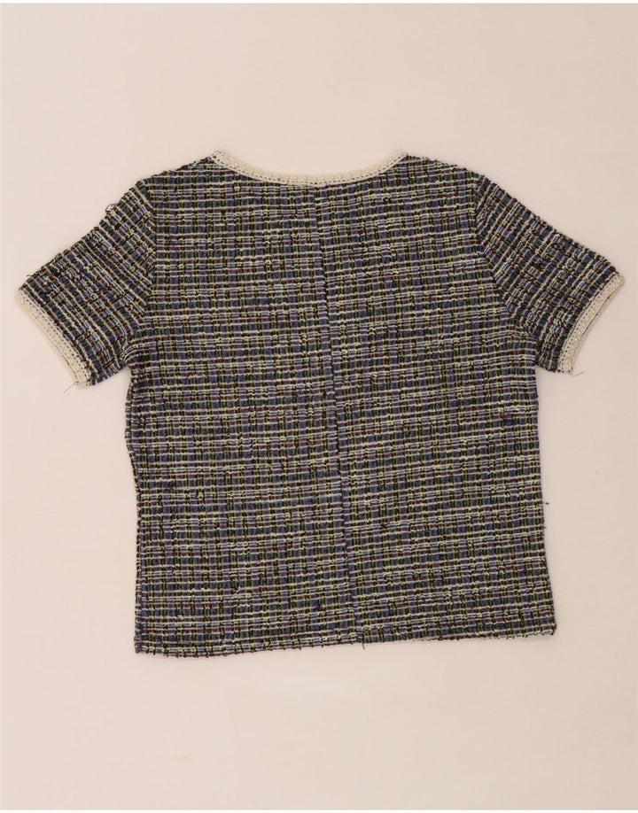 Zara Γυναικείο T-Shirt T-Shirt Top UK 12 Medium πολύχρωμο Check Polyester