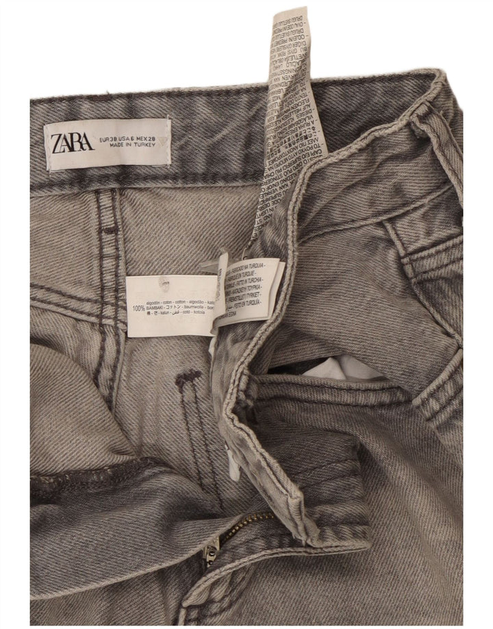 Zara Γυναικείο φαρδύ τζιν EU 38 Medium W28 L33 Γκρι βαμβακερό