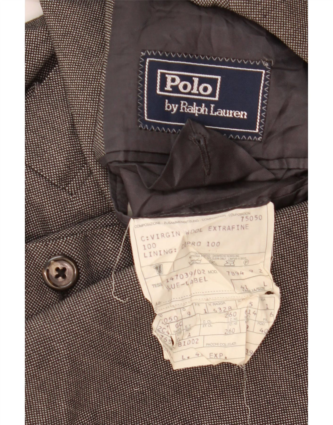 Polo Ralph Lauren Ανδρικό μακρύ τζάκετ 3 κουμπιών UK 41 Large Grey