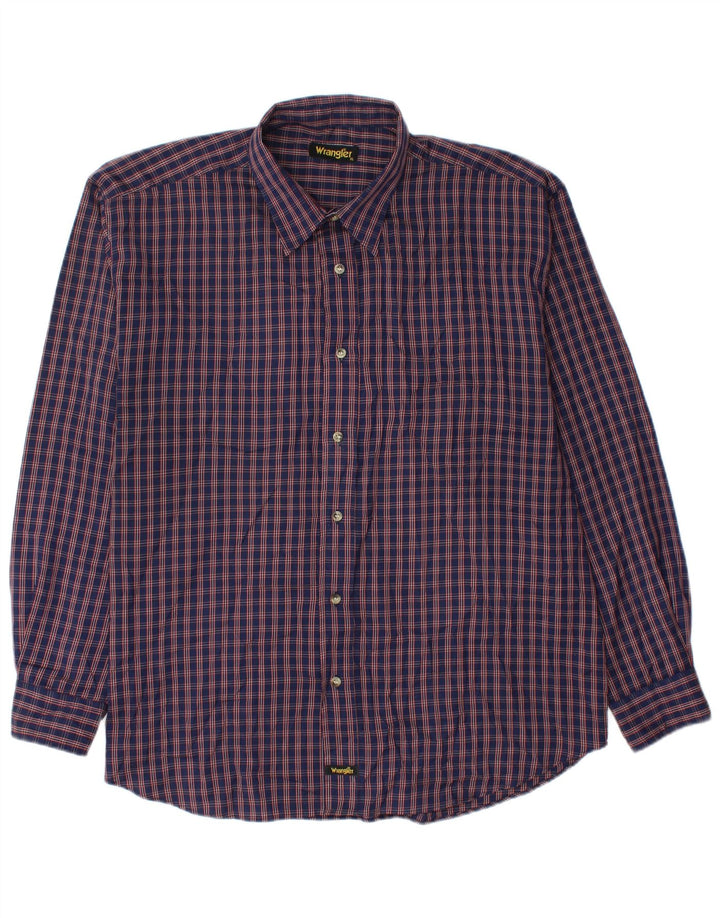 Ανδρικό φανελένιο πουκάμισο WRANGLER XL Navy Blue Check