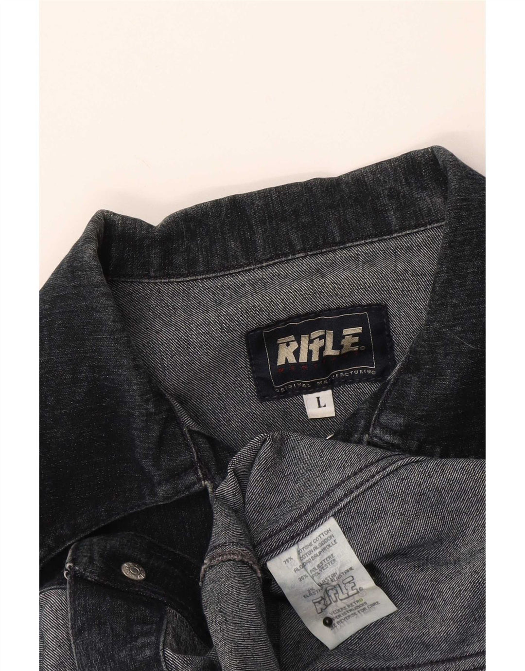 Rifle Γυναικείο Τζιν Μπουφάν UK 14 Large Navy Blue από βαμβάκι