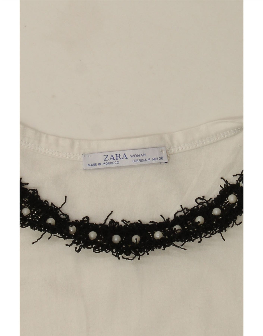 Zara Γυναικείο T-Shirt Top UK 12 Medium White