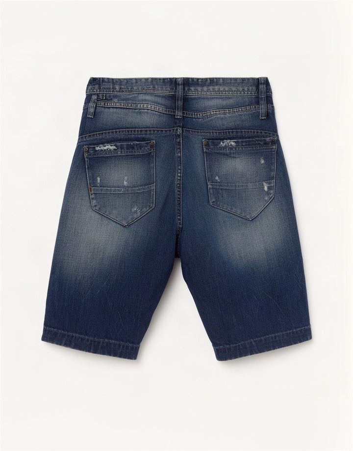 Ανδρικό τζιν σορτς Jack & Jones ταλαιπωρημένο μεσαίο W32 Μπλε βαμβακερό