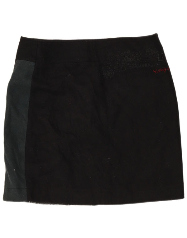Γυναικεία Wrap φούστα Desigual EU 40 Medium W32 Μαύρο Patchwork μαλλί