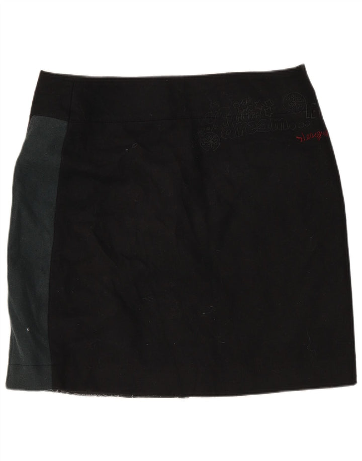 Γυναικεία Wrap φούστα Desigual EU 40 Medium W32 Μαύρο Patchwork μαλλί