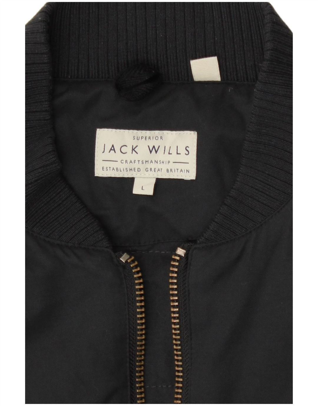 Jack Wills Ανδρικό Bomber Jacket UK 40 μεγάλο μαύρο βαμβακερό