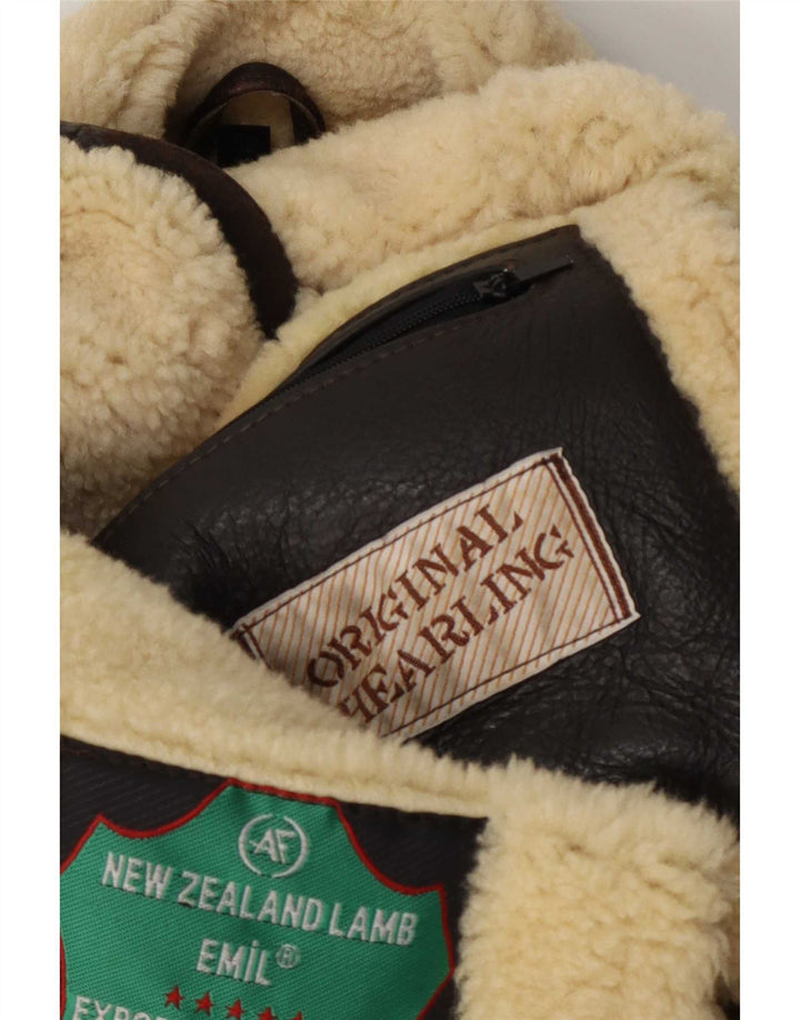 Vintage Ανδρικό Σακάκι Shearling Μέγεθος 52 XL Καφέ