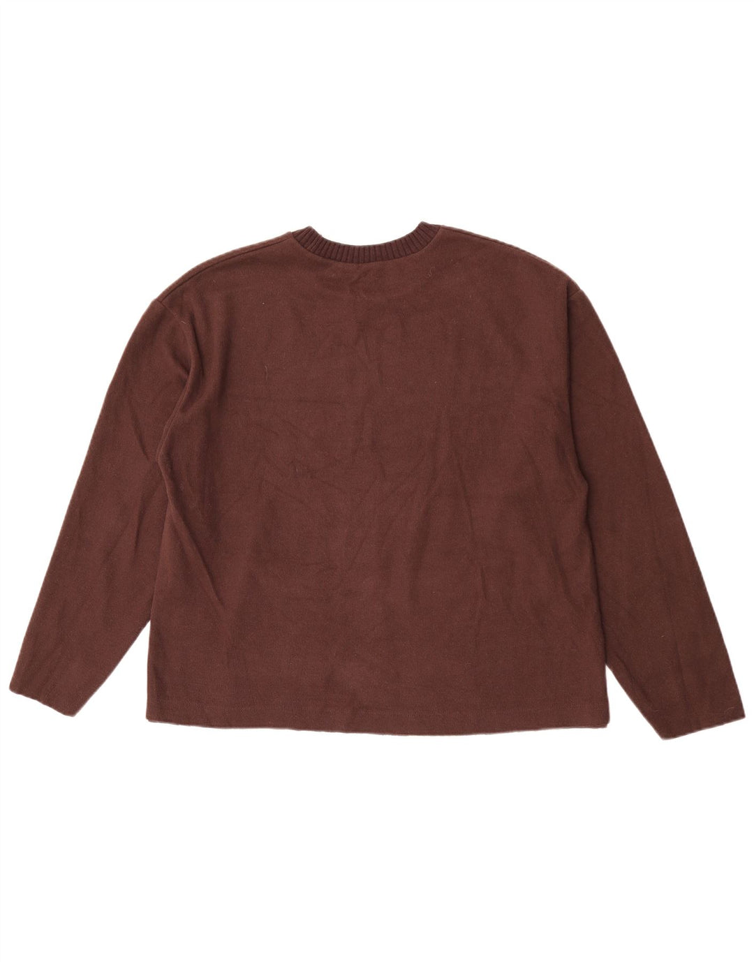 Zara Γυναικείο πουλόβερ με λαιμόκαυστο UK 16 Large Brown Polyester
