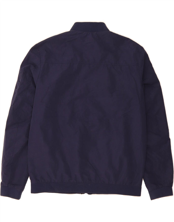 JACK & JONES Mens Bomber Jacket UK 40 Large Navy Blue Vintage Jack & Jones and Second-Hand Jack & Jones from Messina Hembry 