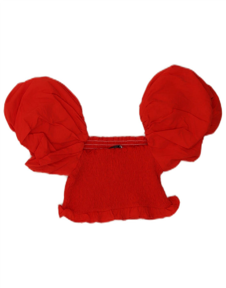 Zara Womens Off Shoulder Top UK 8 Small Red