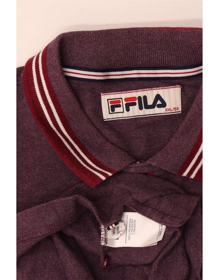 Fila Ανδρικό Πόλο Πουκάμισο IT 56 2XL Βουργουνδίας Πολυεστέρας