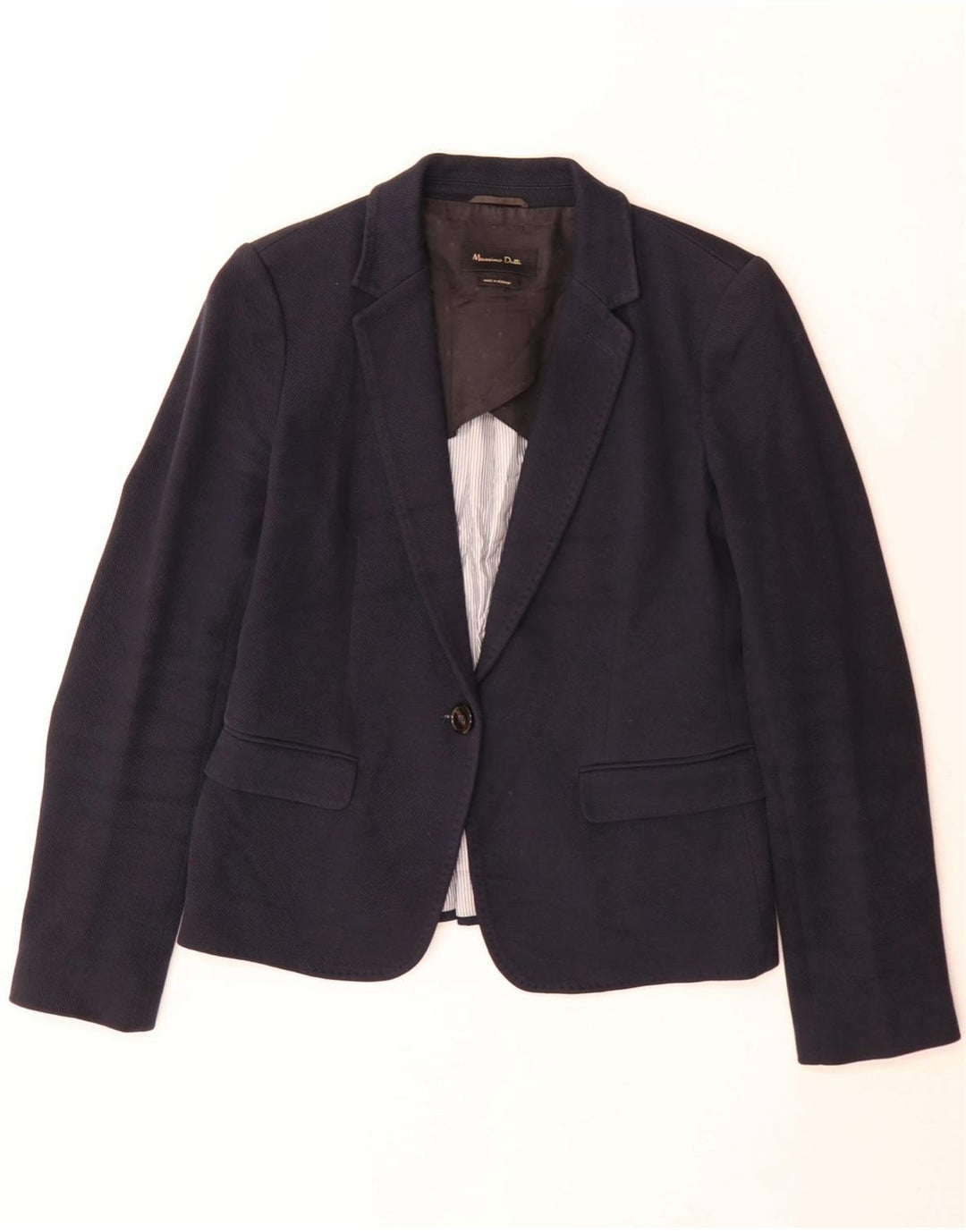 Massimo Dutti Γυναικείο σακάκι μπλέιζερ με 1 κουμπιά EU 40 μεσαίο μπλε βαμβακερό