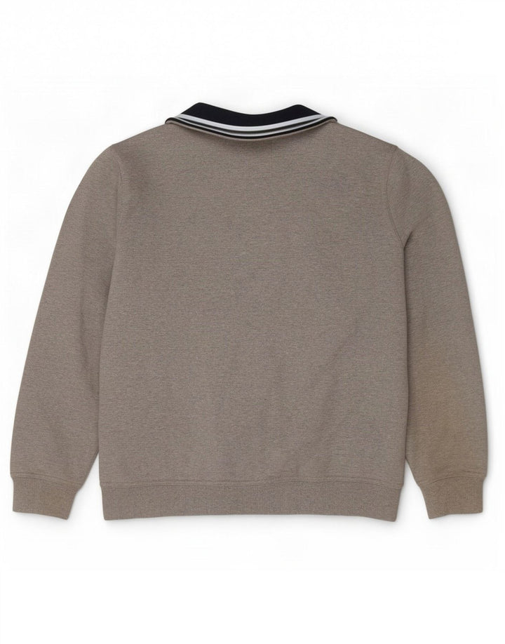 Ανδρικό φούτερ με φερμουάρ Crew Clothing, Μπλουζάκι, μεγάλο γκρι βαμβακερό