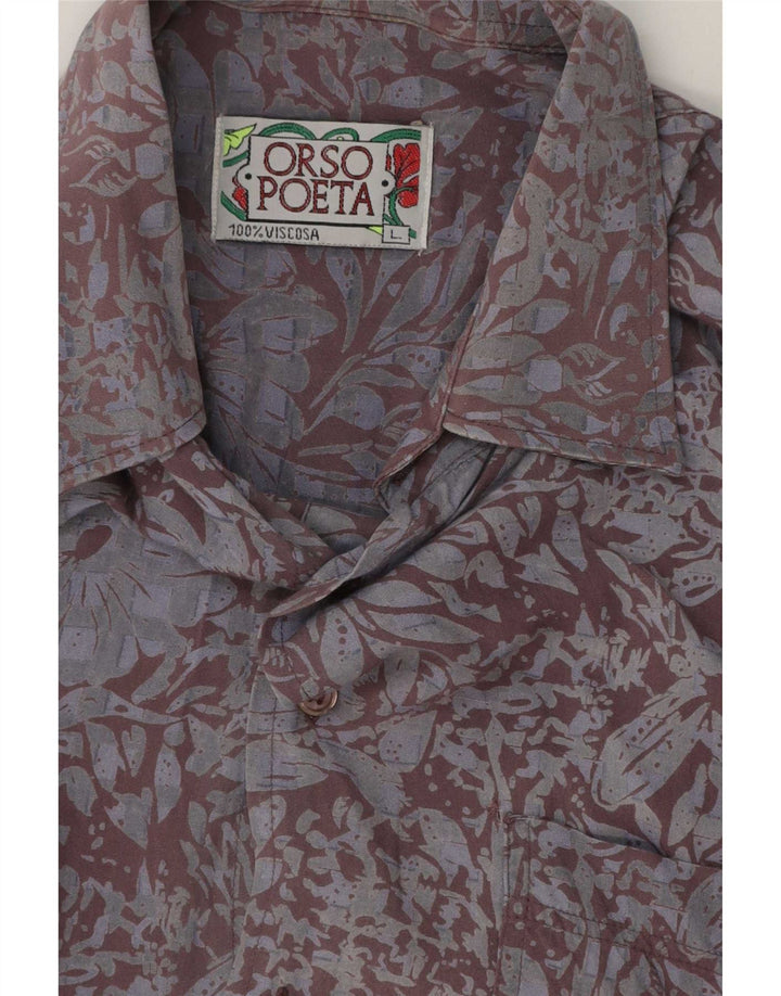 Ανδρικό πουκάμισο Orso Poeta Μεγάλο Γκρι Floral Viscose