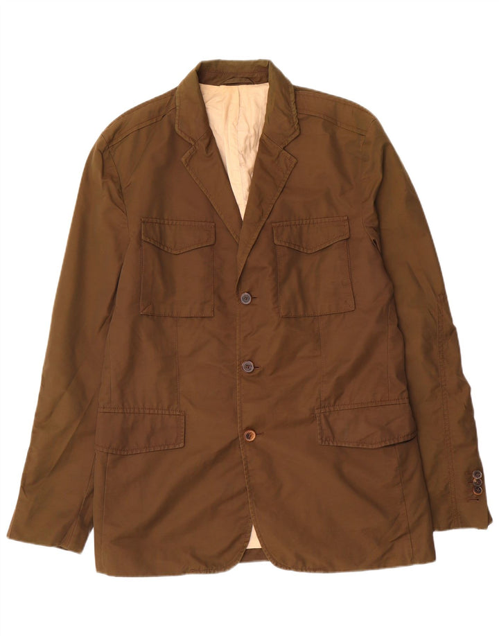 Massimo Dutti Ανδρικό μπλέιζερ με 3 κουμπιά μπουφάν EU 52 μεγάλο καφέ βαμβακερό