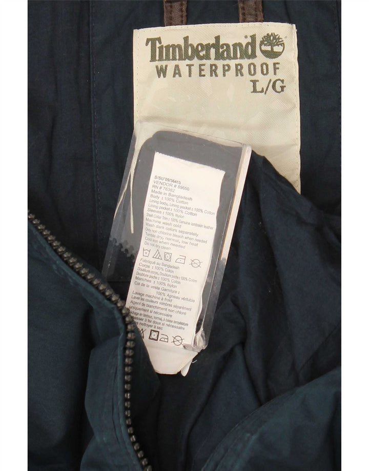 Timberland Mens Utility Jacket UK 40 Large Navy Blue Cotton