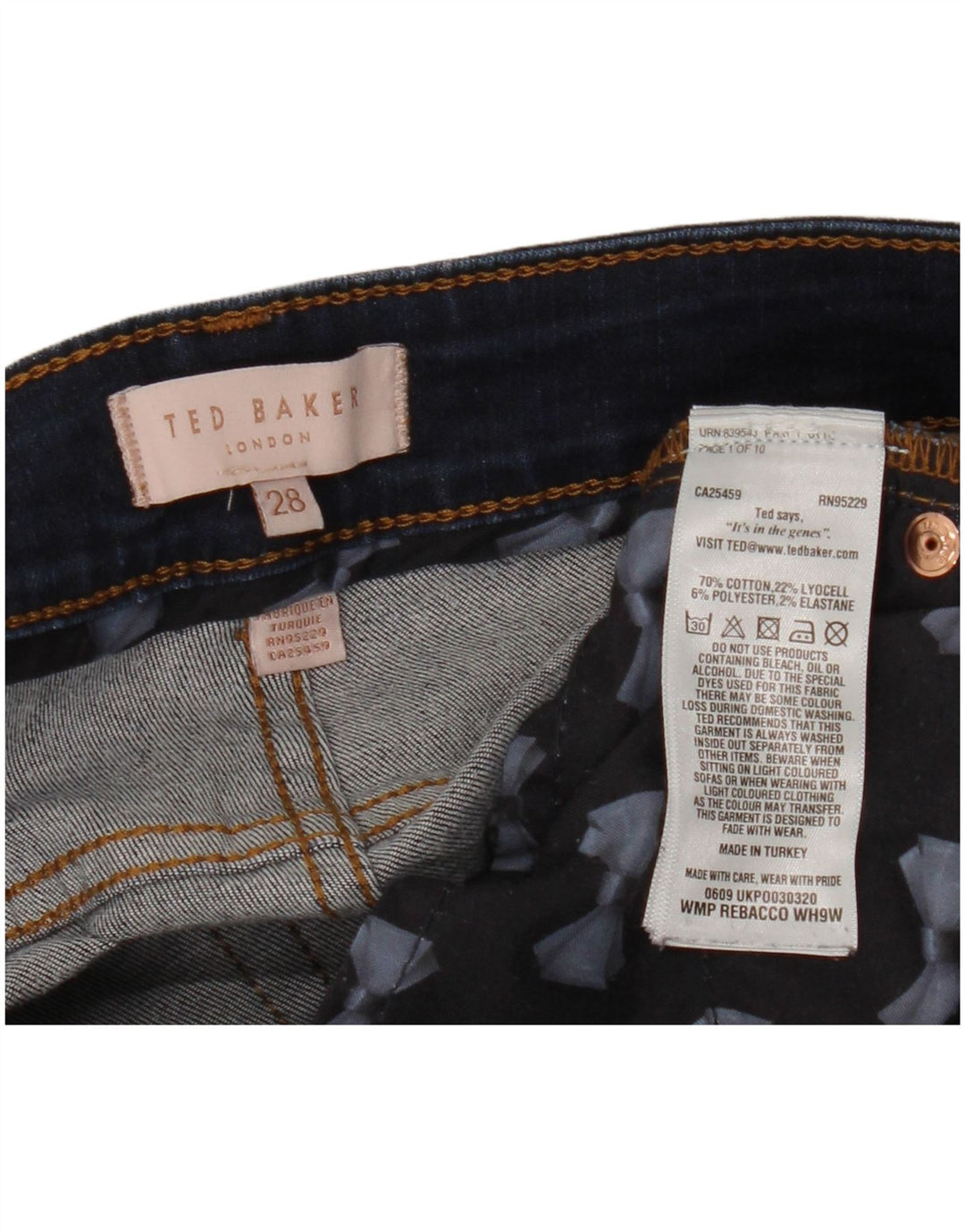 TED BAKER Γυναικείο Skinny Jeans W28 L27 Navy Blue Cotton