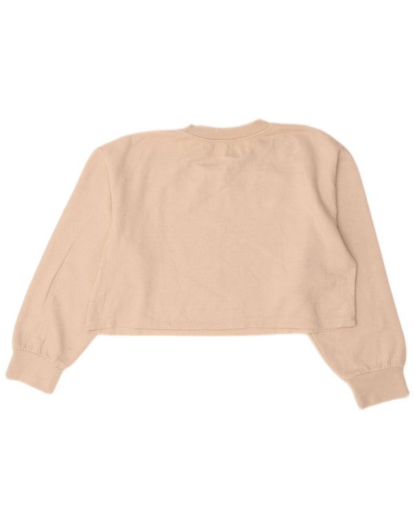 Zara Γυναικεία φούτερ Crop Jumper UK 14 Medium Off White Βαμβακερό
