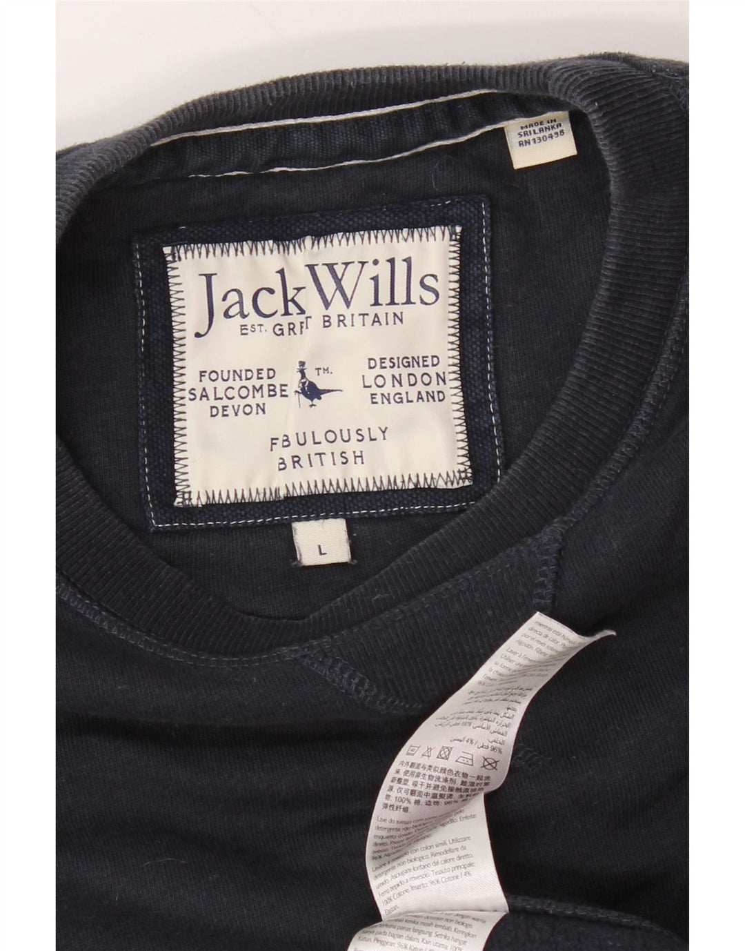 JACK WILLS Ανδρικό Φούτερ Jumper Μεγάλο Ναυτικό Βαμβακερό
