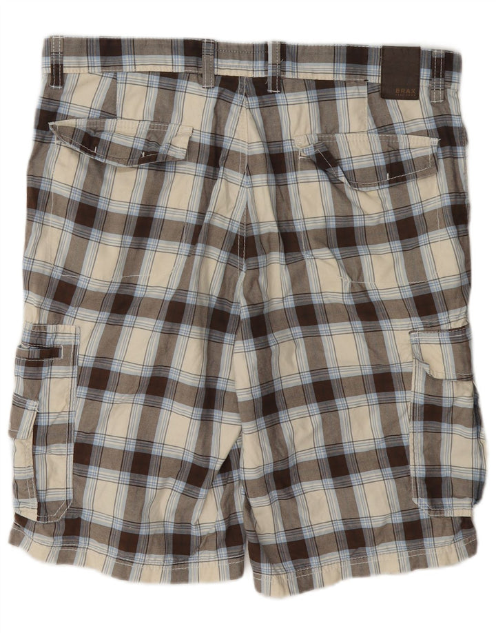 Brax Ανδρικό σορτς Cargo W36 Large Beige Check Cotton