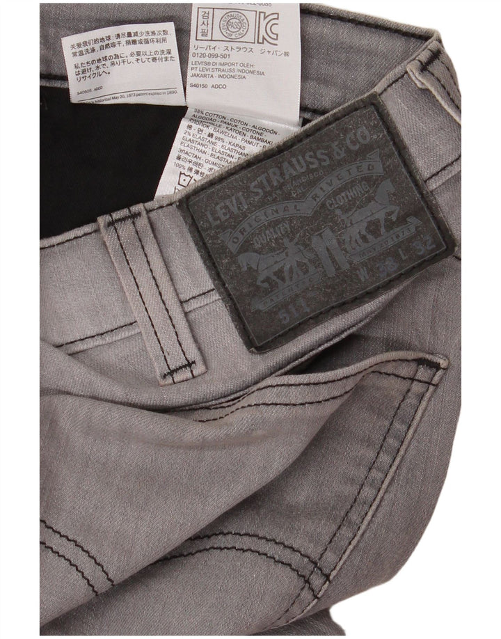 Levi's Mens 511 Slim Jeans W38 L32 Γκρι βαμβακερό