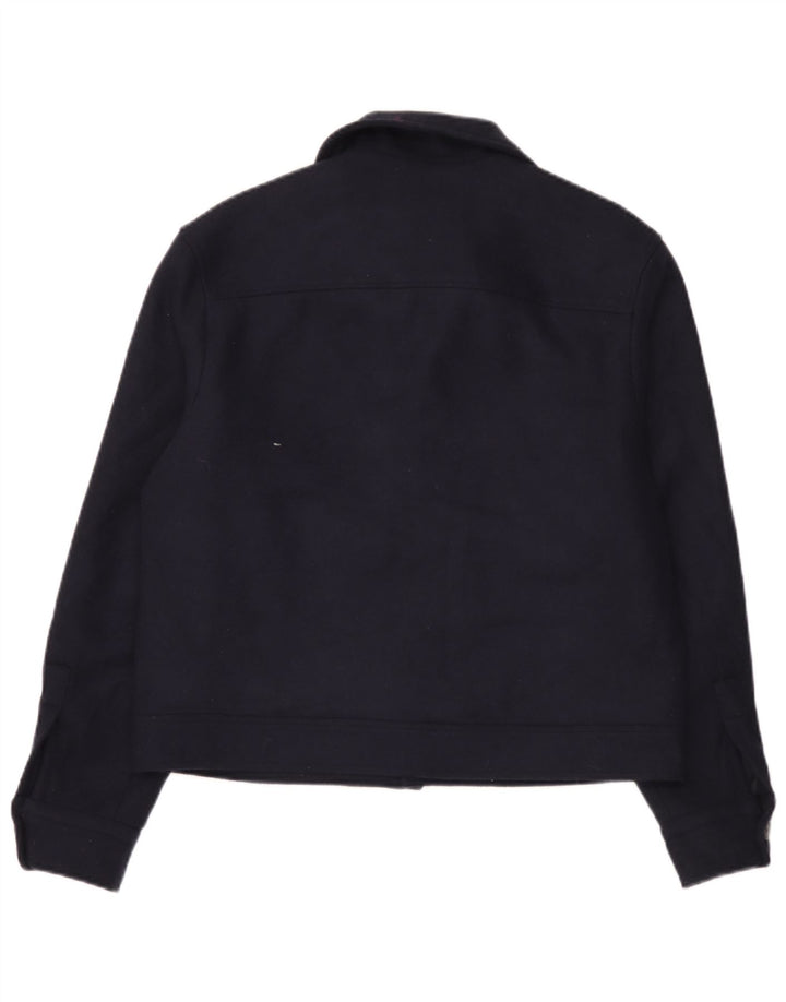 Zara Ανδρικό Bomber Jacket UK 38 Medium Navy Blue Wool