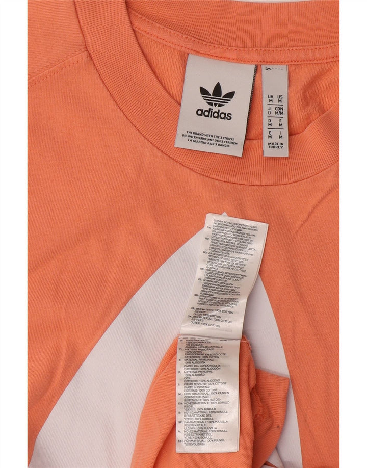 Ανδρικό γραφικό T-Shirt Adidas Top από μεσαίο πορτοκαλί βαμβακερό