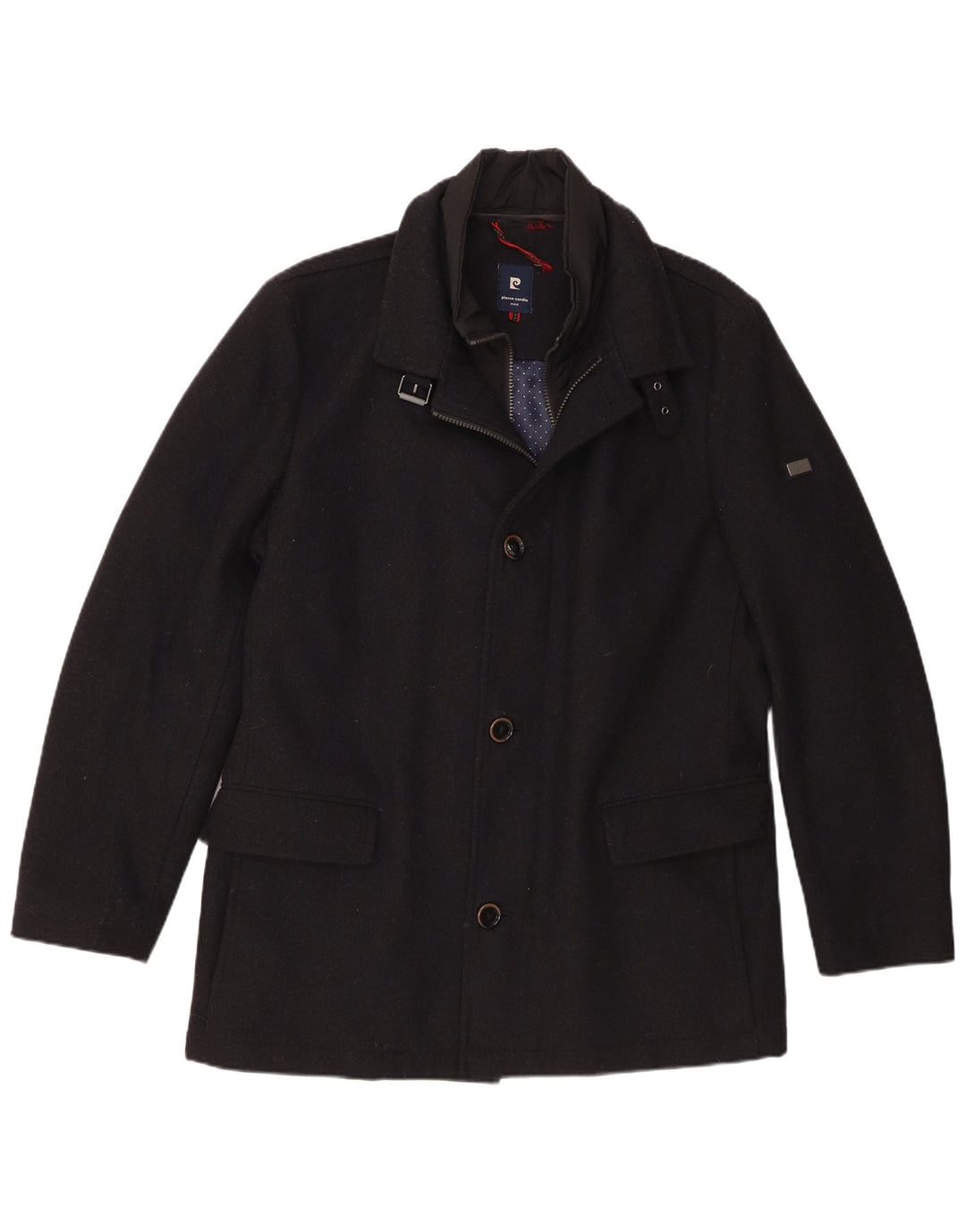 Pierre Cardin Ανδρικό παλτό αντιανεμικό IT 50 Large Navy Blue Wool