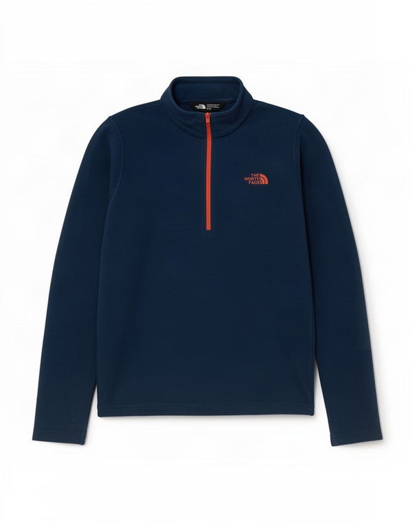 The North Face Womens Zip Neck Fleece Jumper UK 14 Medium Navy Blue