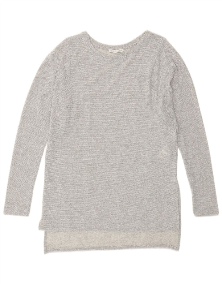 Zara γυναικείο μακρυμάνικο μπλουζάκι UK 10 Small Grey Flecked Polyester