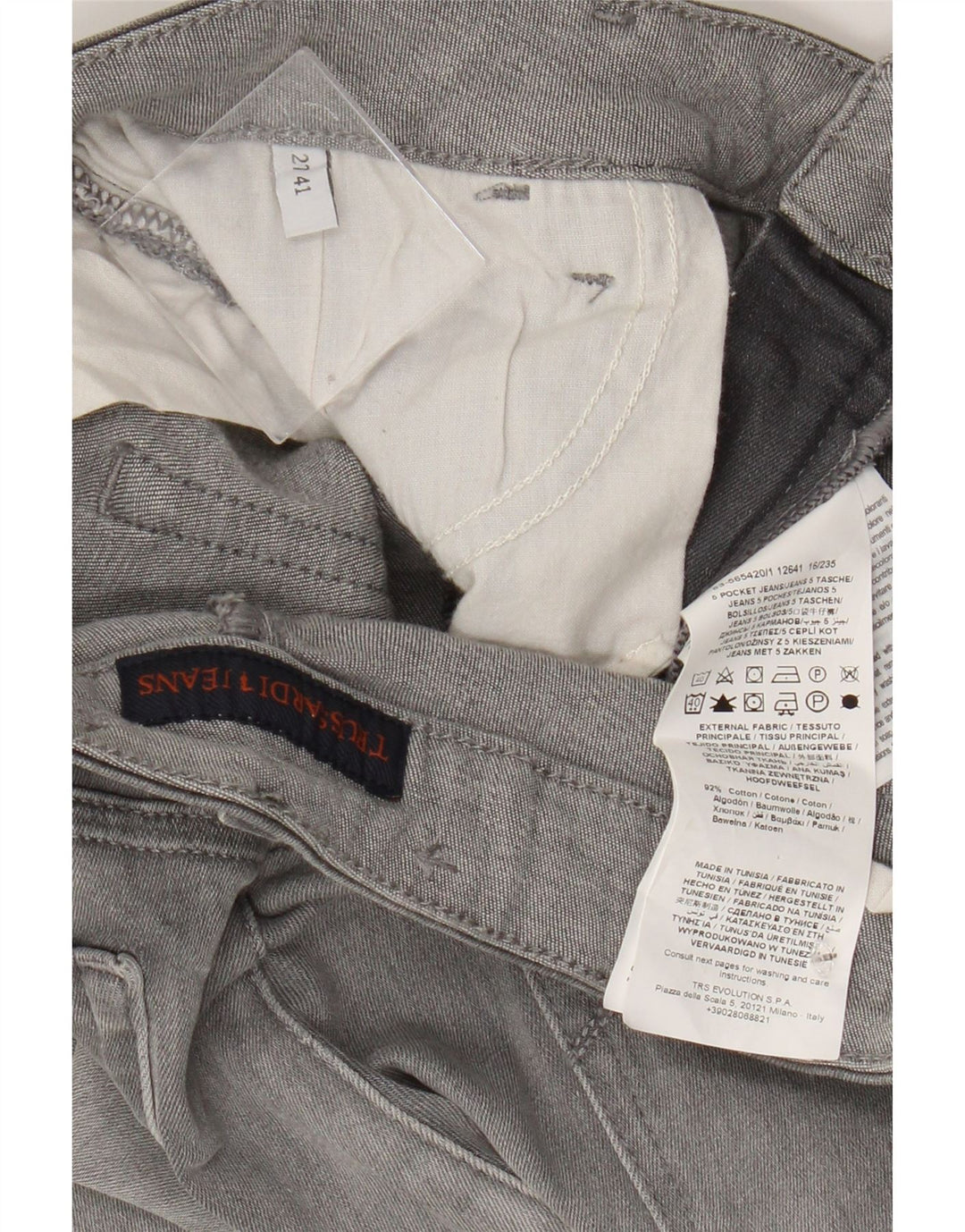 TRUSSARDI Γυναικείο τζιν ίσιο W27 L25 Γκρι βαμβακερό