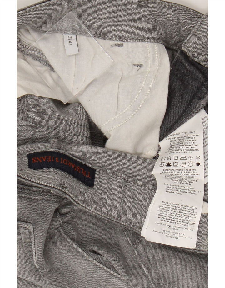 TRUSSARDI Γυναικείο τζιν ίσιο W27 L25 Γκρι βαμβακερό