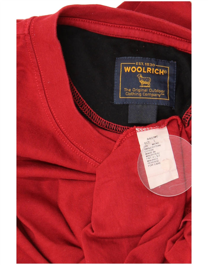 Woolrich Ανδρικό τοπ 3/4 μανίκι μεγάλο κόκκινο βαμβακερό