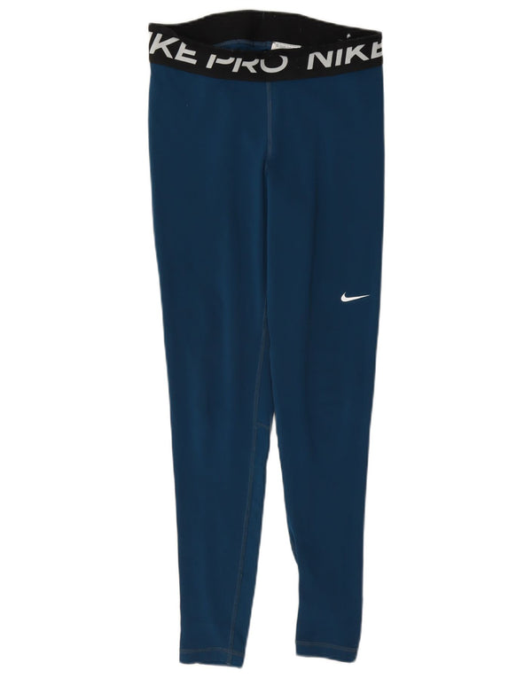 Γυναικεία Nike Dri Fit Graphic leggings UK 10 Small Blue Colorblock Polyester